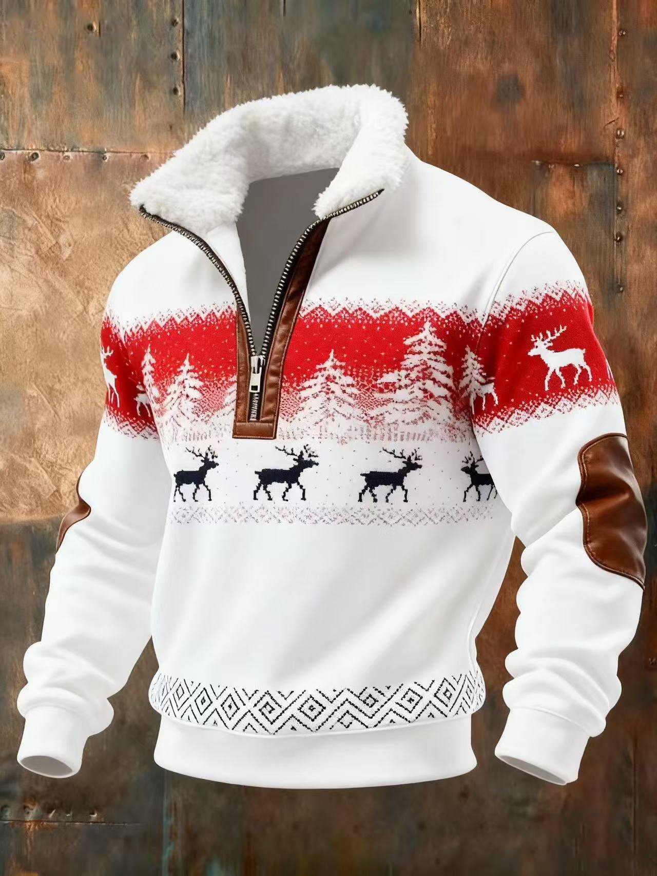 Sudadera casual Christmas estampado tejido para hombre
