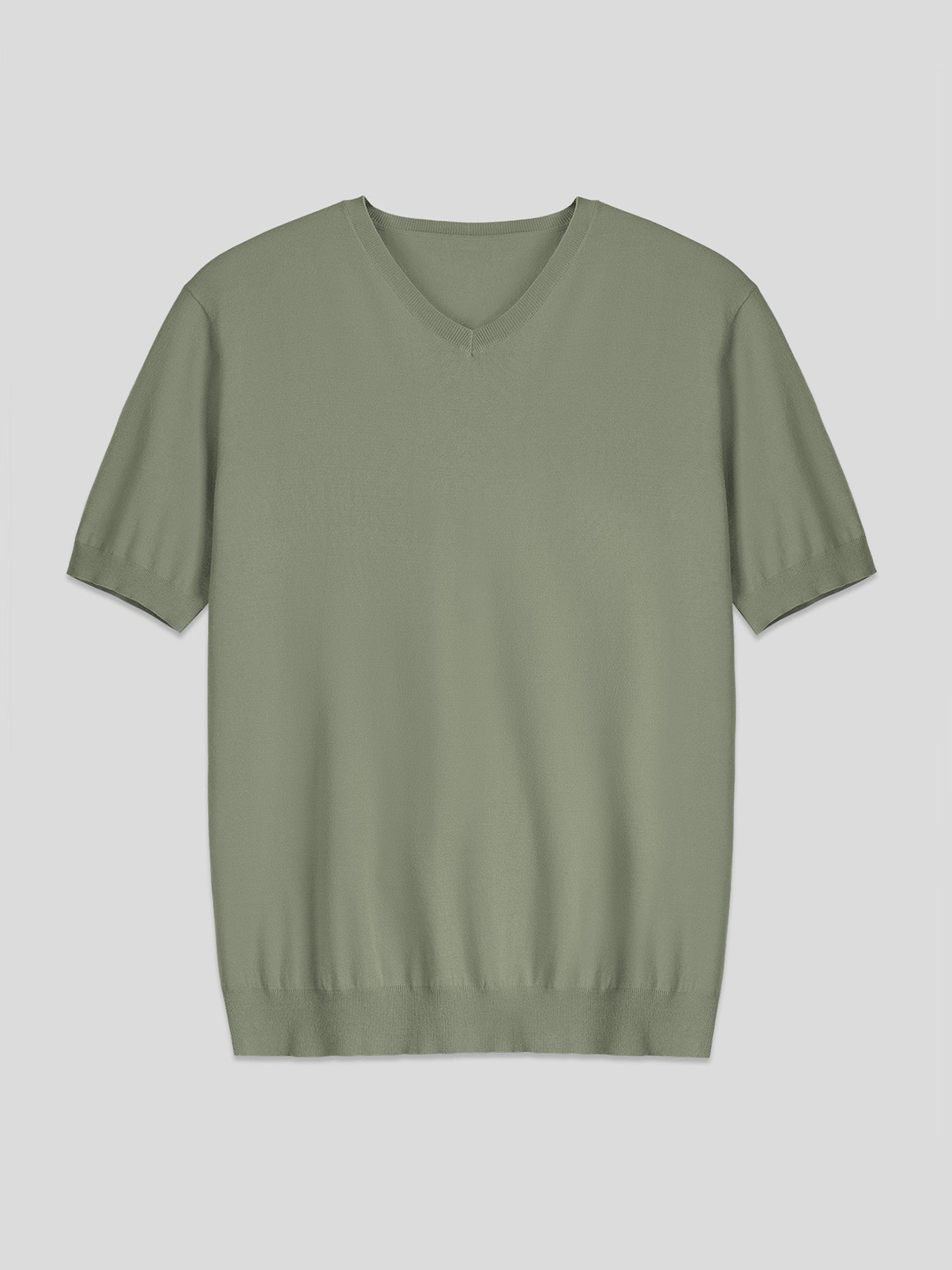 Camiseta Gentletejido de manga corta V-neck tejidoted