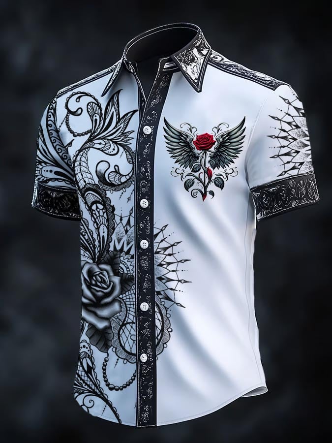 Camisa retro Gothic Dark para hombre
