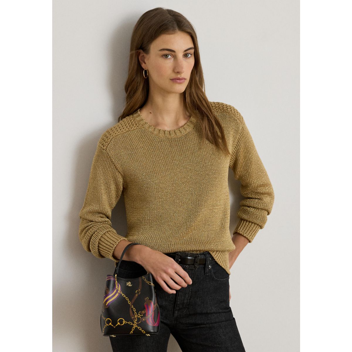 Belting-Print Small Reese Bucket Bag - 2