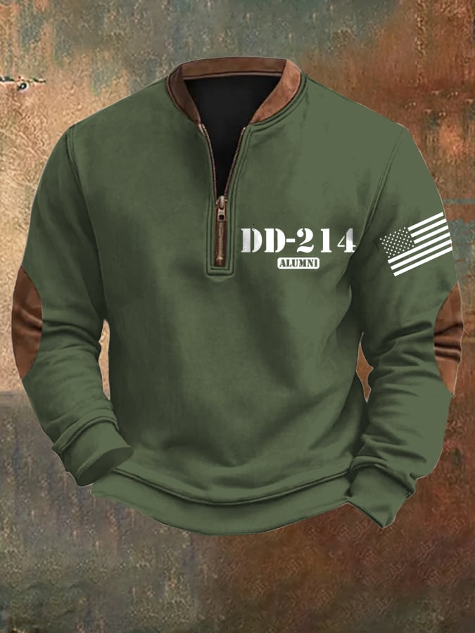 Sudadera retro Veteran Zip cuello para hombre