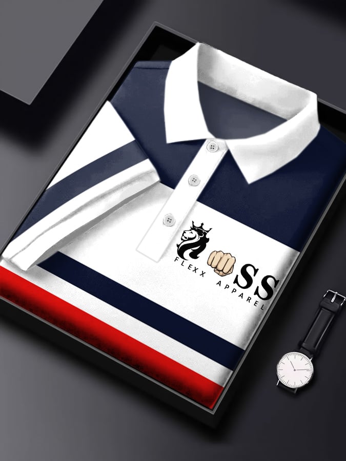 Camisa polo Letter estampado casual de manga corta para hombre