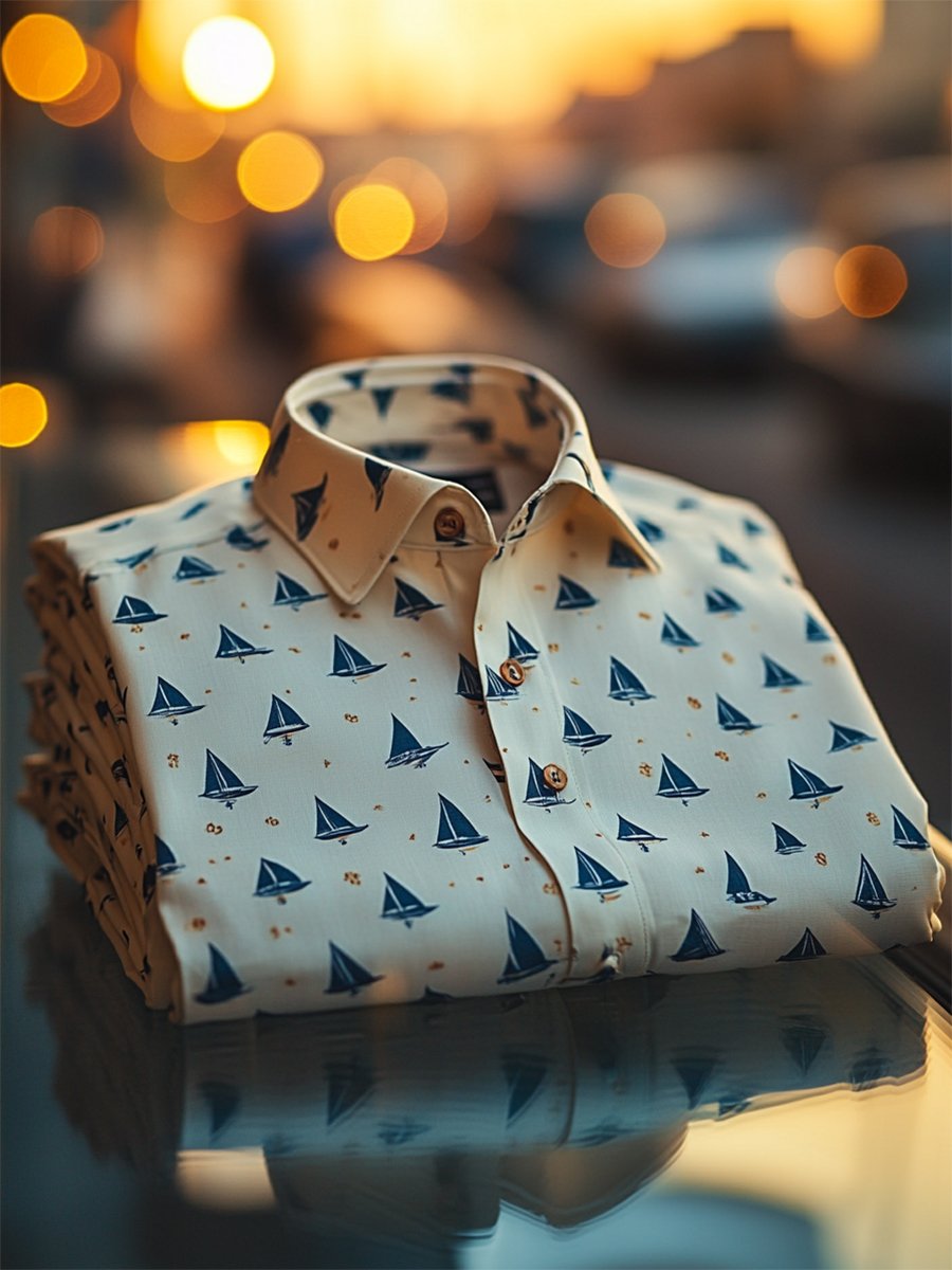 Camisa satén Luxe de manga larga con botones para hombre