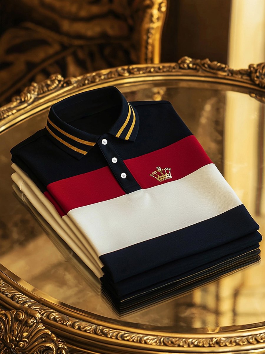 Camisa polo vintage ejecutivo de manga larga para hombre