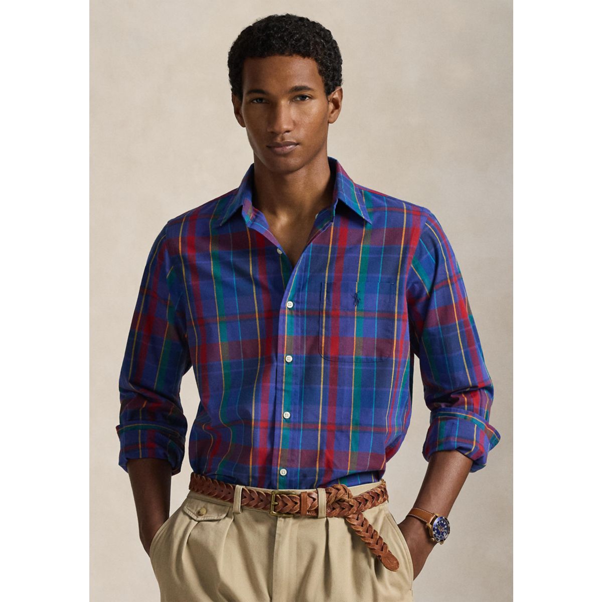 Men's Classic Fit Plaid Performance Shirt - 1
