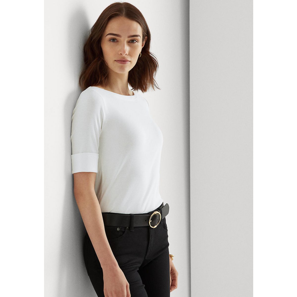 Women's Cotton Boat Neck Top - 9