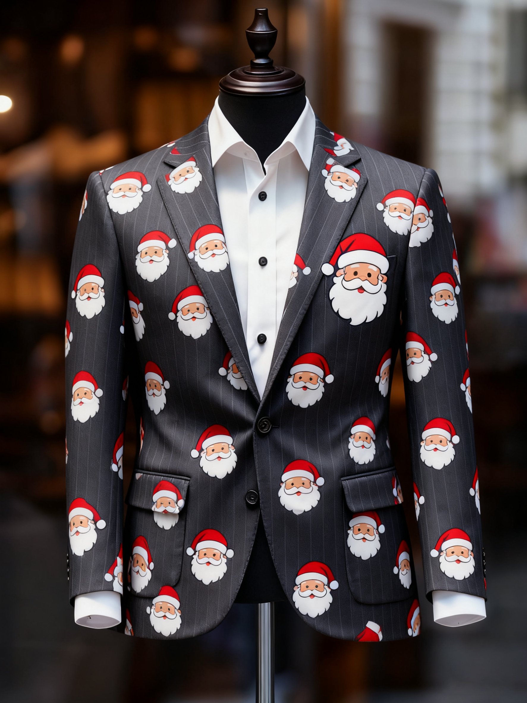 Christmas casual estampado Large bolsillo sacos para hombre
