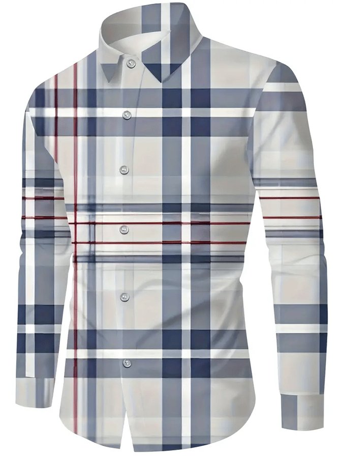 Camisa a cuadros ejecutivo casual para hombre