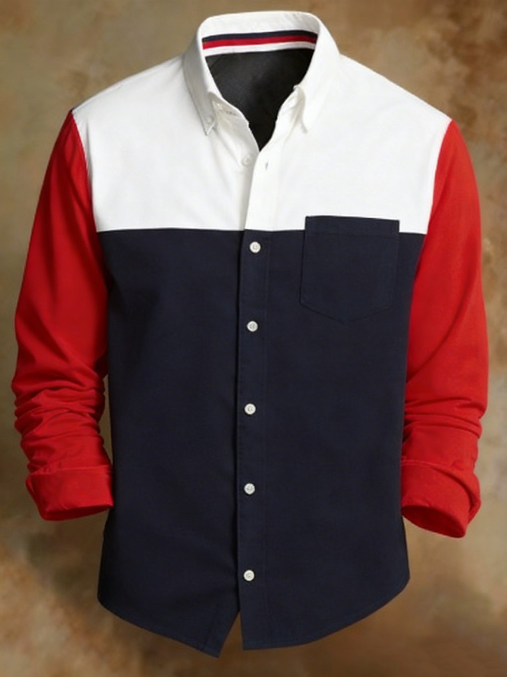 Retro Colorblock diseño Princamiseta para hombre