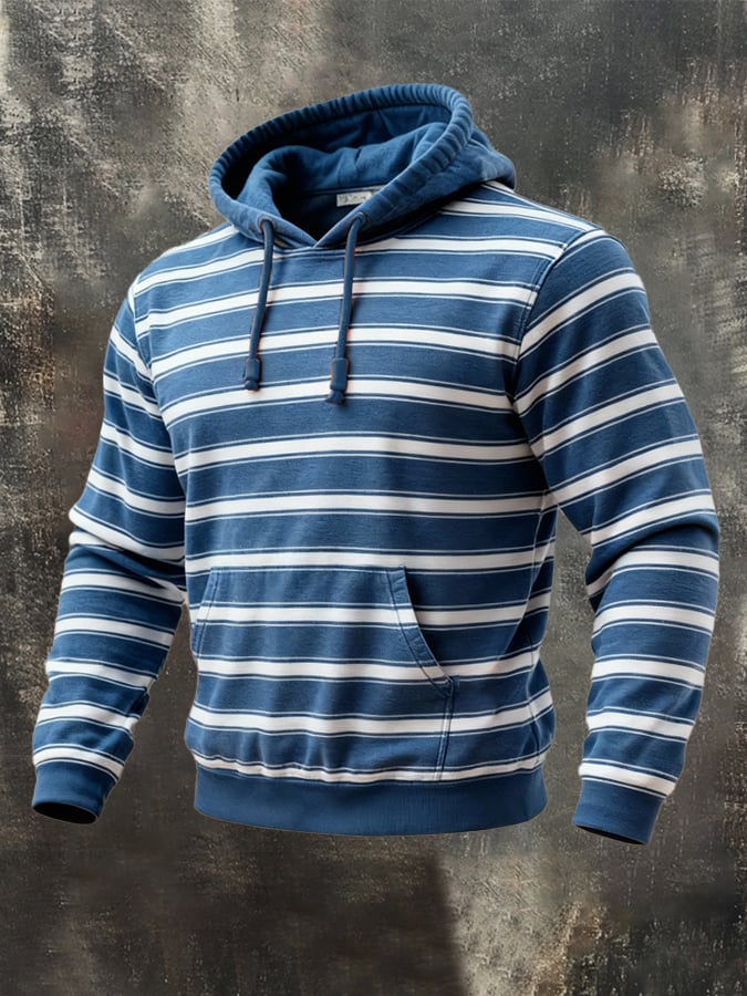 Sudadera elegantee a rayas Contrasting Hooded para hombre