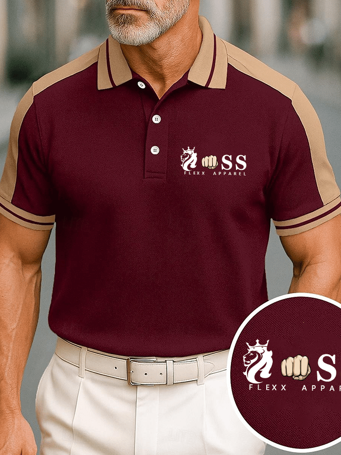 para hombre de moda ejecutivo Letter estampado casual camisa polo