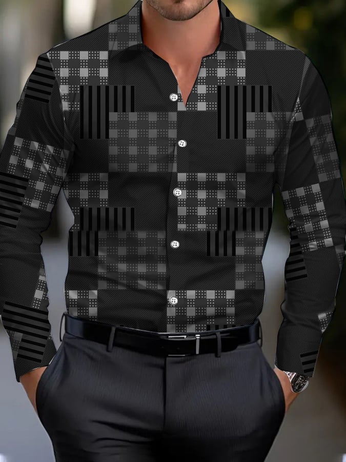 Ejecutivo Style geométrico Princamiseta para hombre