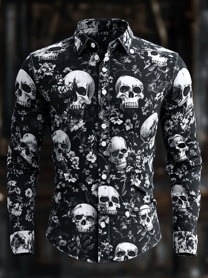 Camisa vintage Art Skull para hombre