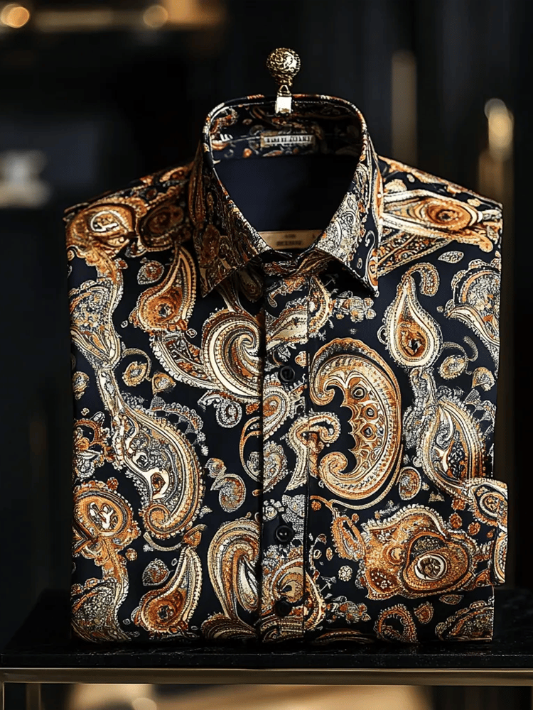 Camisa elegante Romantic de lujo de manga larga para hombre