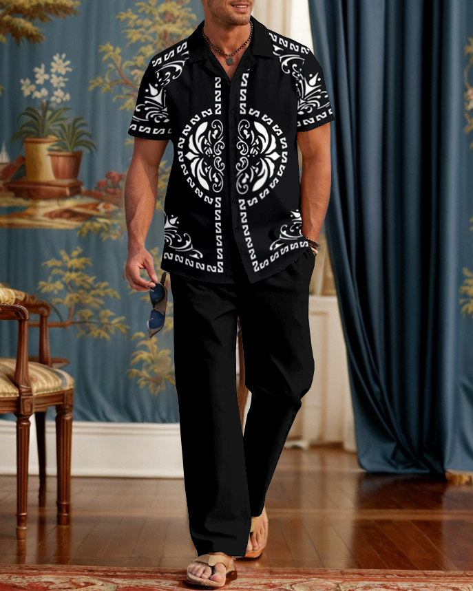 Rianmond Elegant clásico Geometric Pattern Walking Suit para hombre
