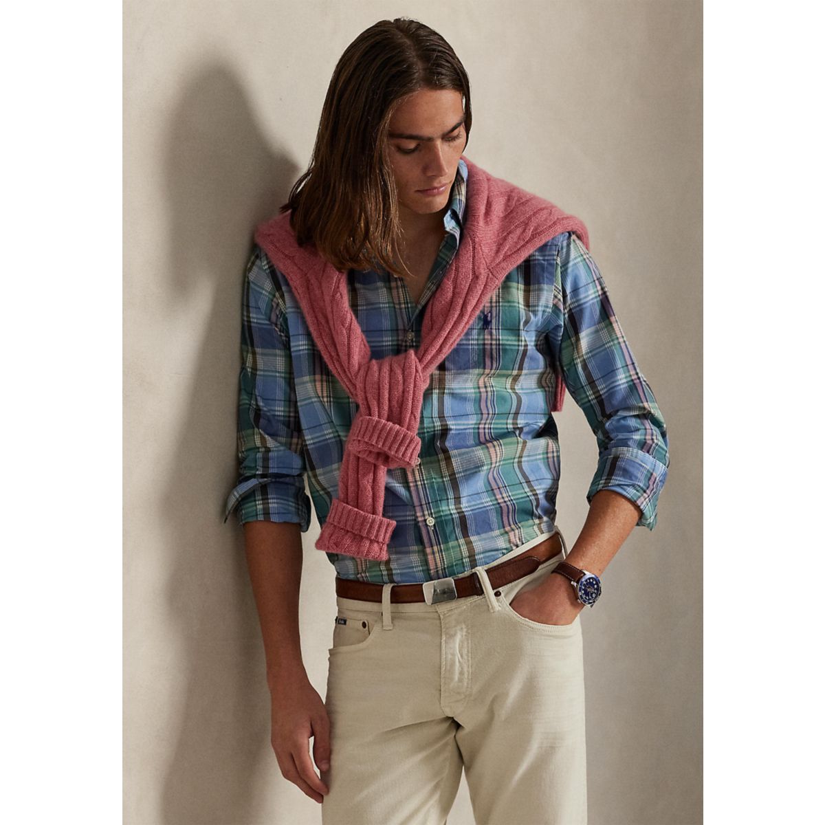 Classic Fit Plaid Poplin Shirt - 4