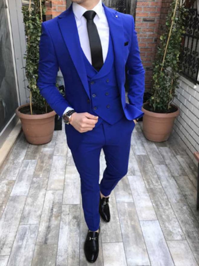 Ejecutivo Single-Breasted de color sólido Three-Piece Suit para hombre