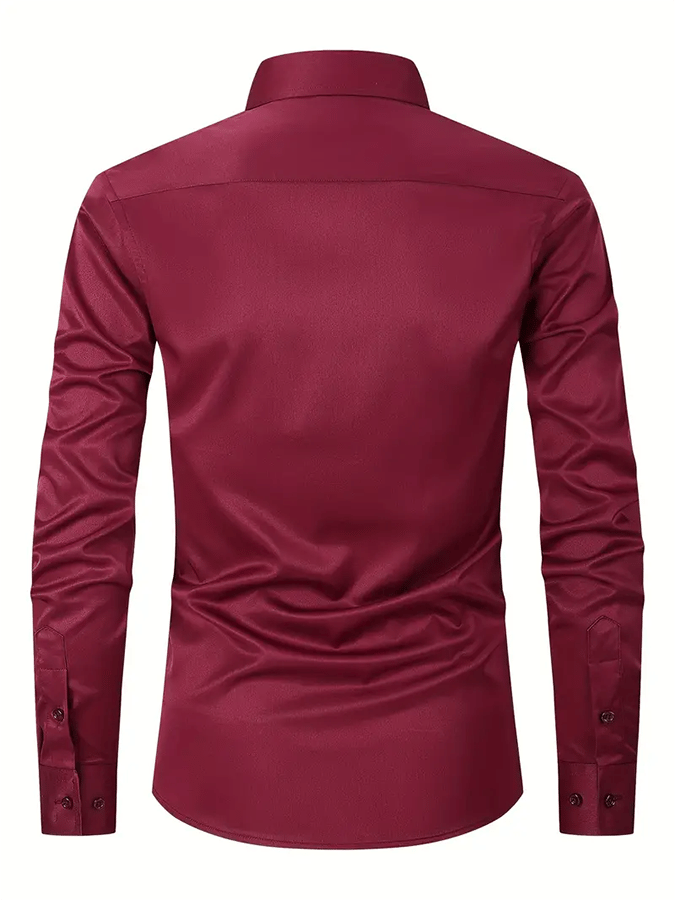Camisa de color sólido Design ejecutivo casual para hombre
