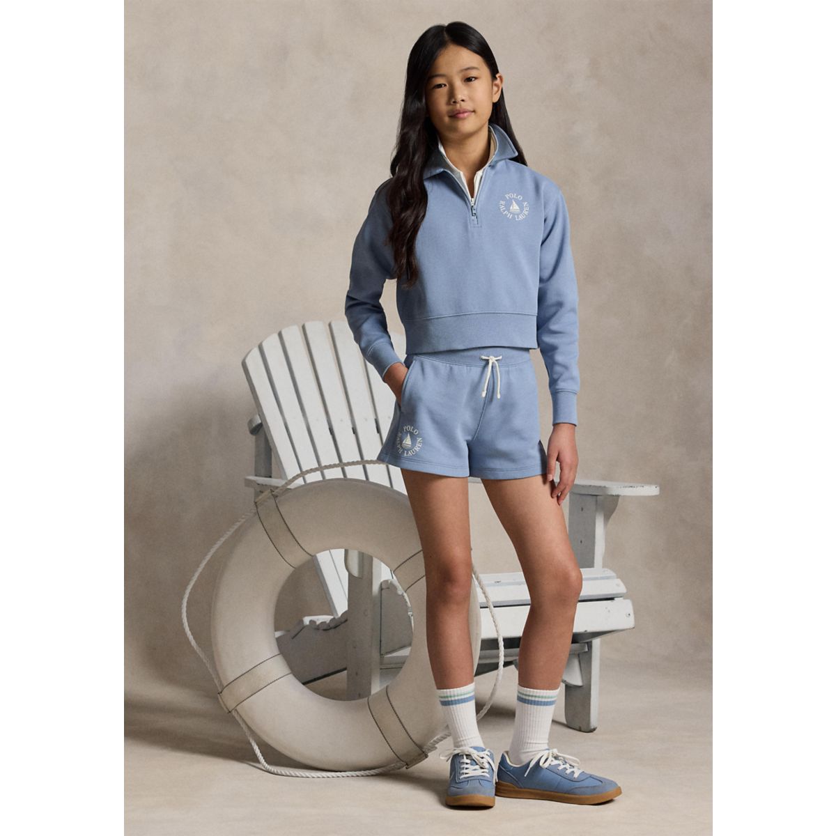 Girls 7-16 Sailboat Logo Double-Knit Short - 4