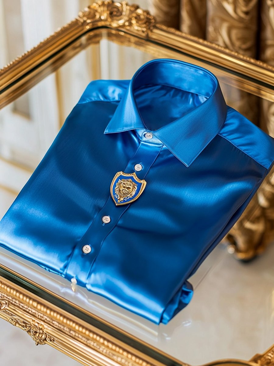 Camisa satén de lujo ejecutivo de manga larga para hombre