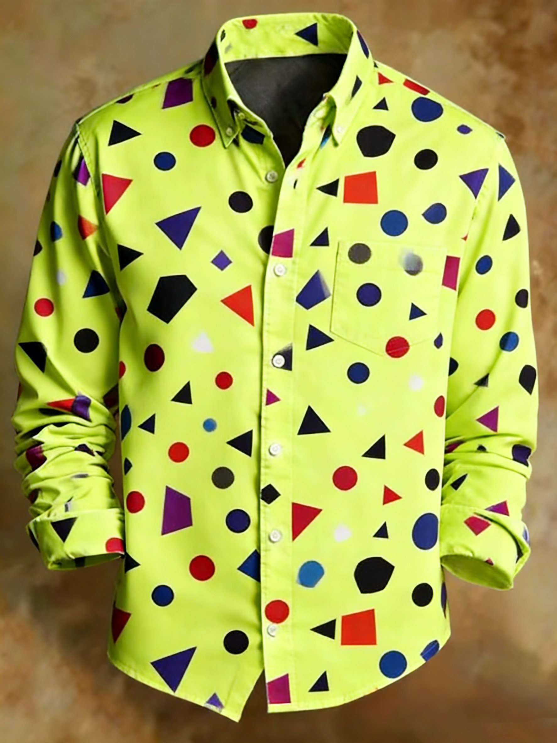 Retro Abstract Geometric Princamiseta para hombre