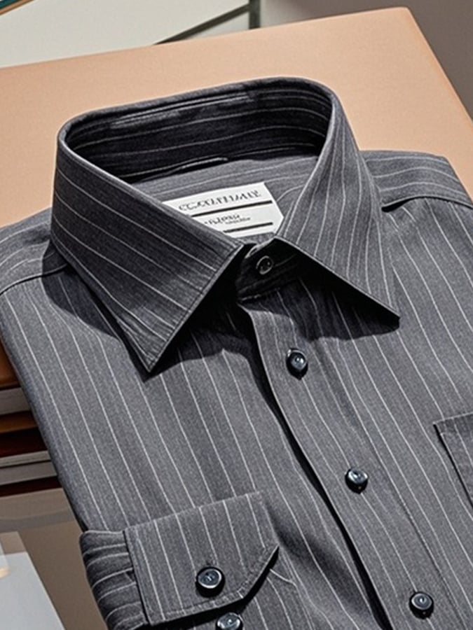 Camisa degradado solapa de manga larga para hombre