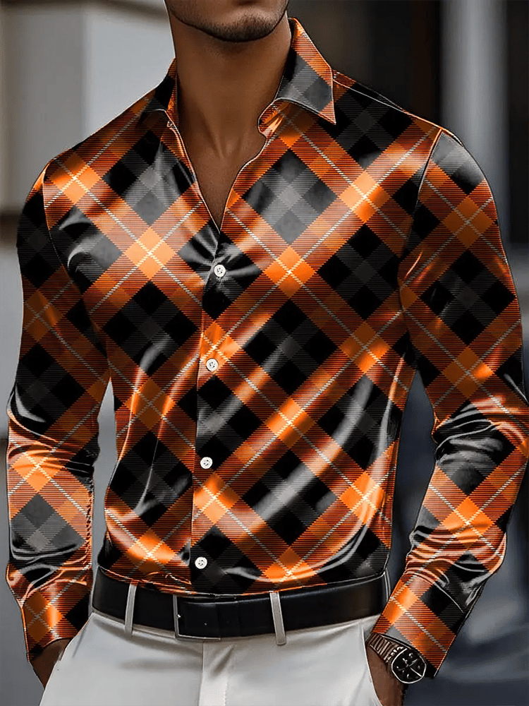 Camisa vintage de manga larga para hombre