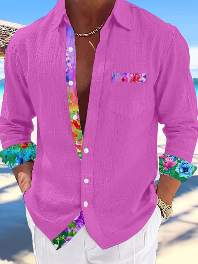 Camisa Hawaii estampado de moda Vacation And casual (With bolsillos) para hombre