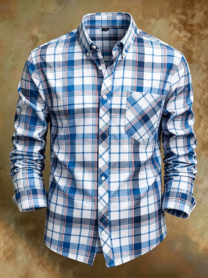 Camisa retro Abstract Art estampado Comfortable ejecutivo Style para hombre