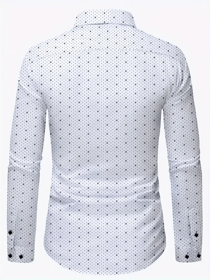 Camisa geométrico ejecutivo casual para hombre