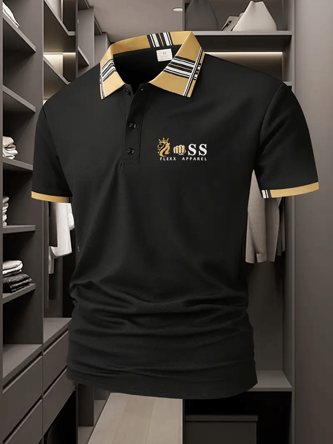 Camisa polo ejecutivo casual estampado para hombre