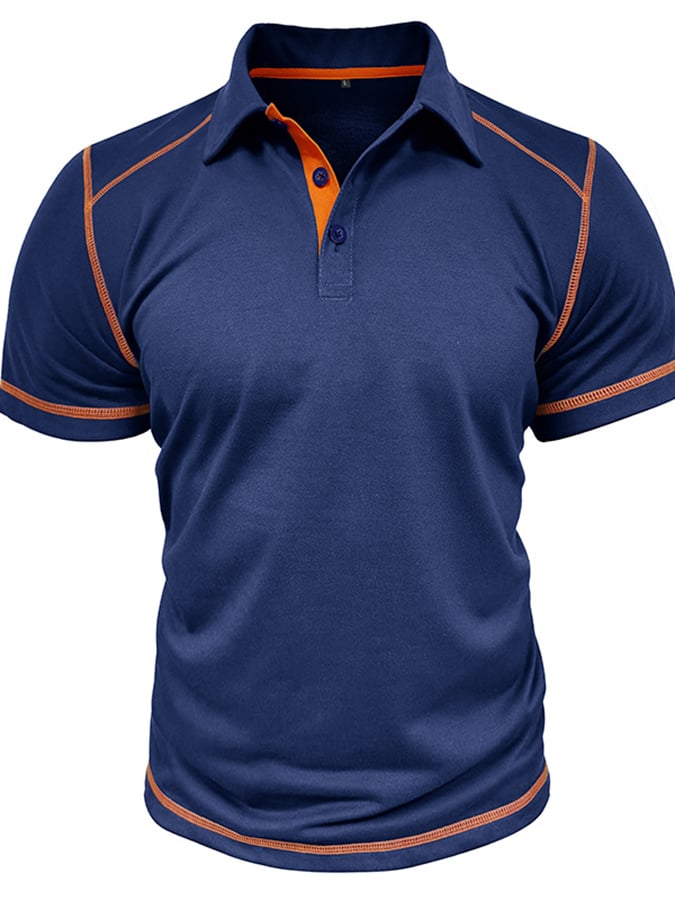 Camisa polo en bloques de coloring Polo cuello de manga corta para hombre