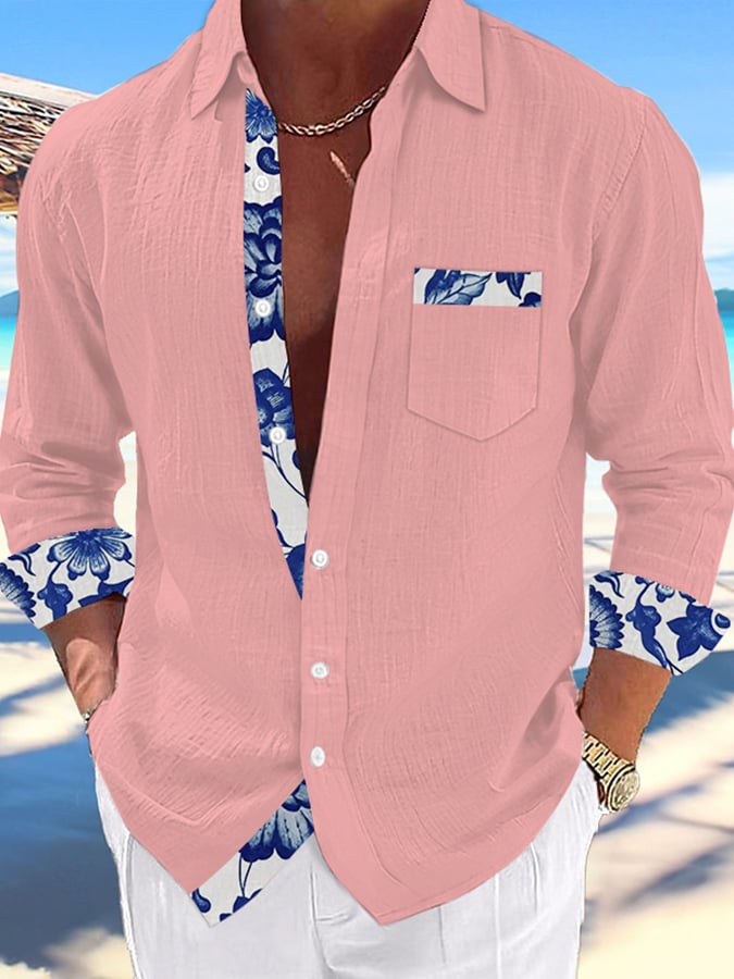 Camisa Hawaii estampado de moda Vacation And casual (With Pockets) para hombre