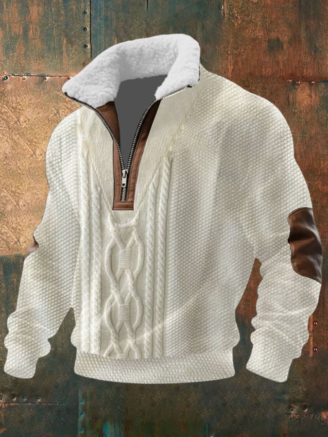 Sudadera Cable texturizado estampado casual para hombre