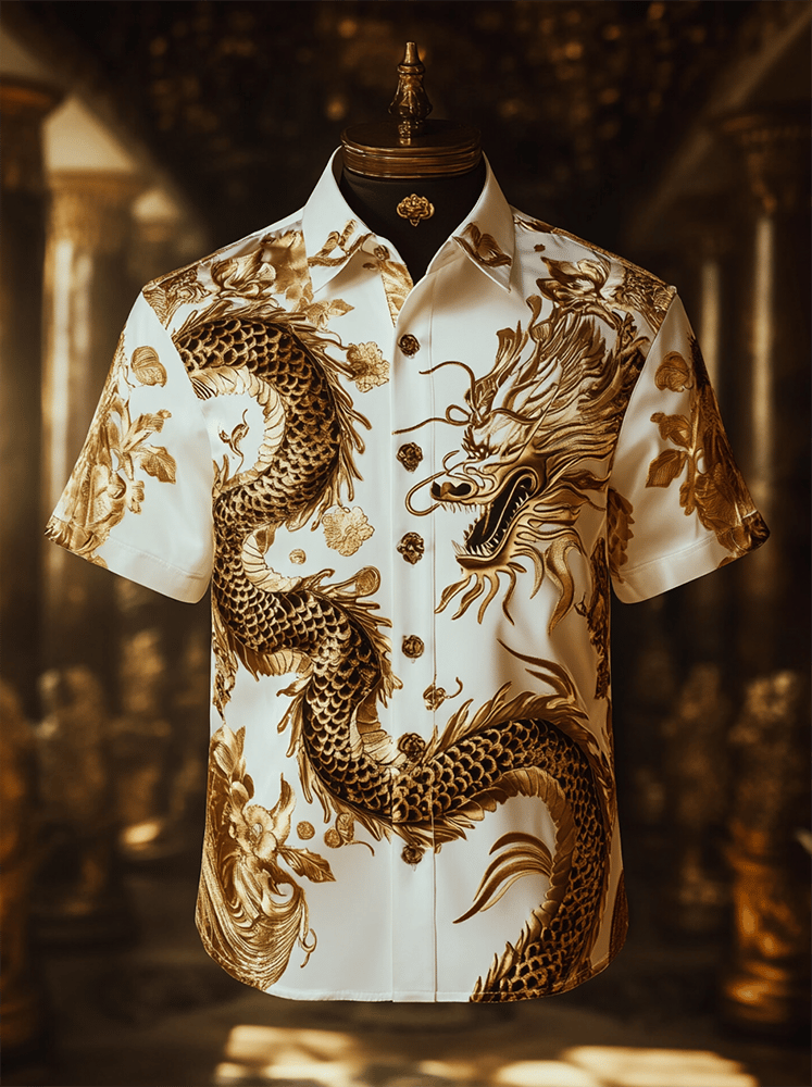 Camisa satén Luxe de manga corta para hombre