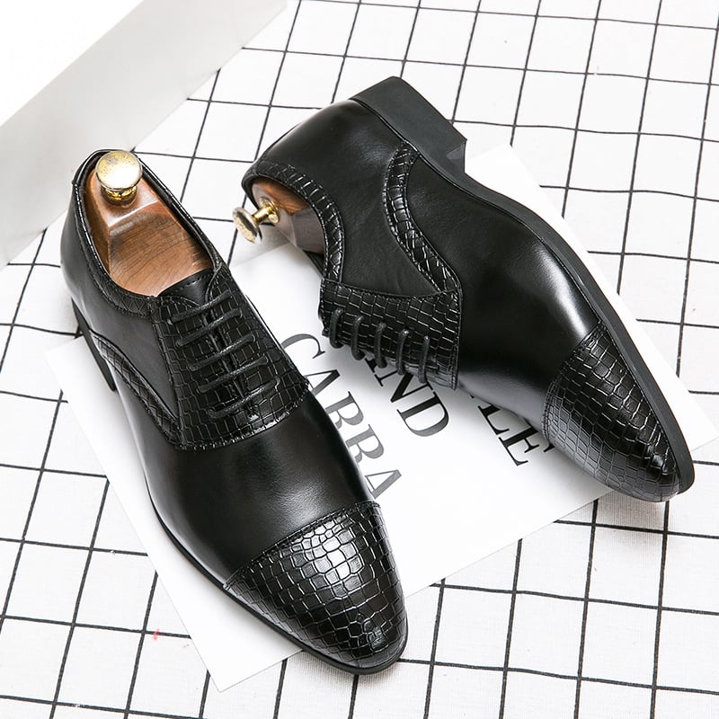 Zapatos ejecutivo casual de moda Color Contrast cuero para hombre