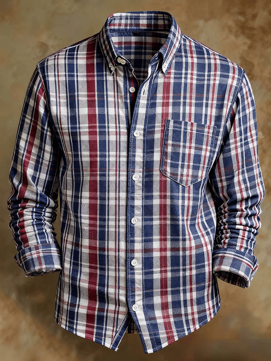 Camisa retro Abstract Art estampado Comfortable ejecutivo Style para hombre