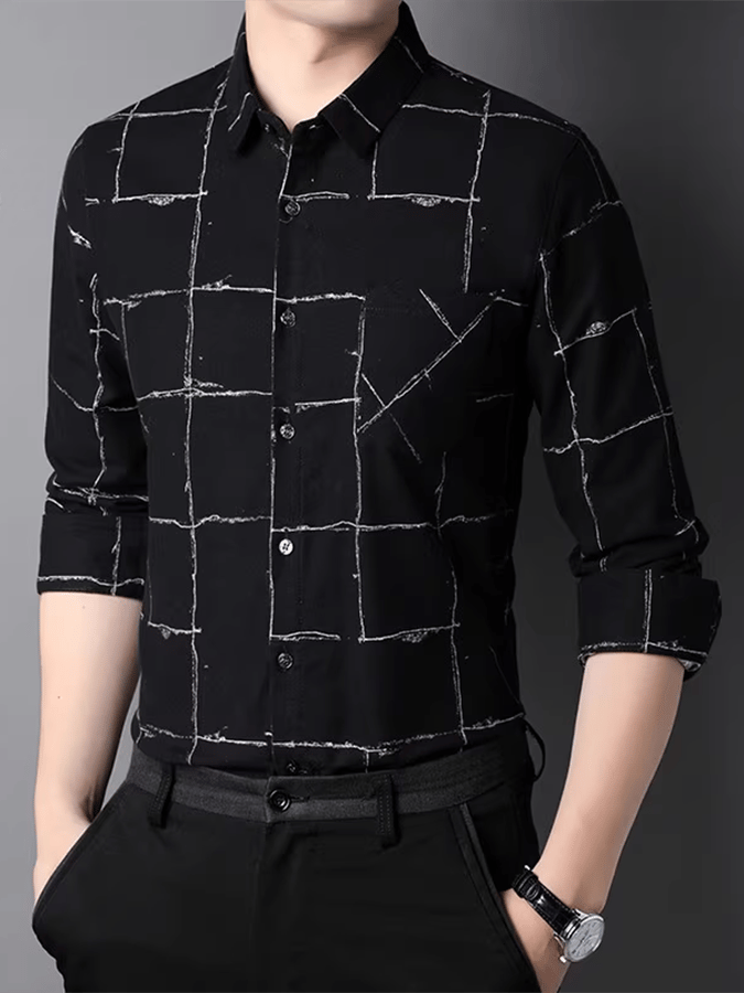 Camisa a cuadros ejecutivo casual para hombre