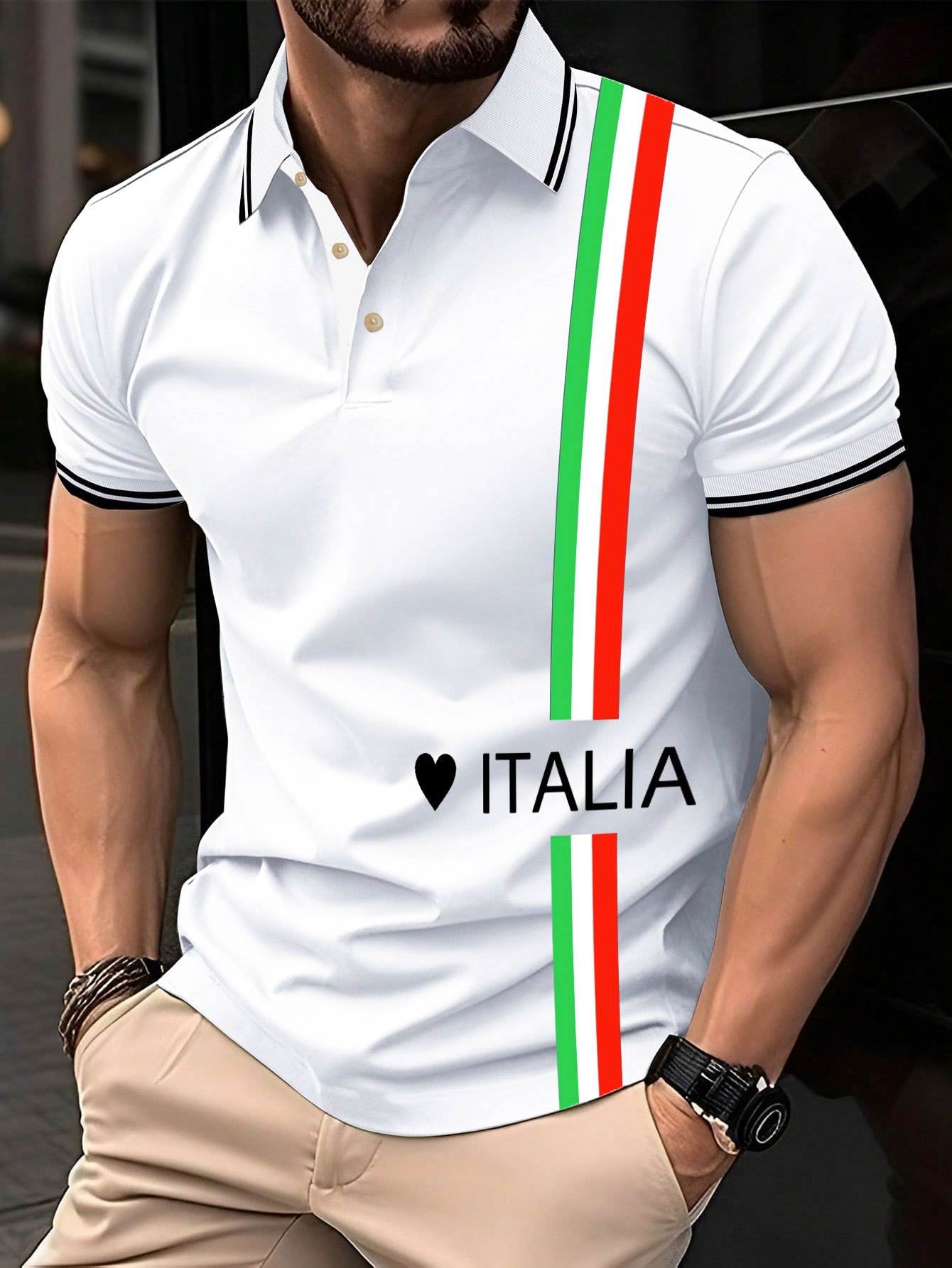 Camisa polo "Italy" estampado para hombre