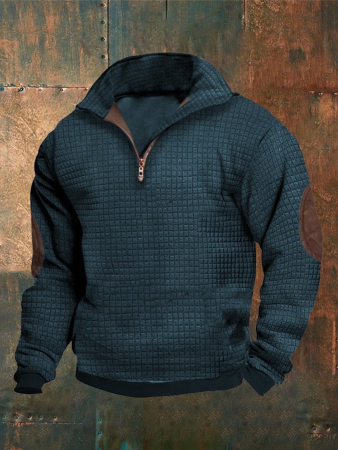 Sudadera Stand cuello cierre de manga larga casual para hombre
