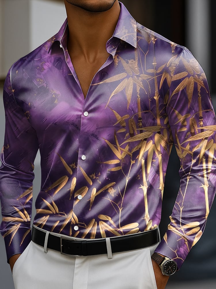 Camisa clásico ejecutivo casual Luxe de manga larga con botones para hombre