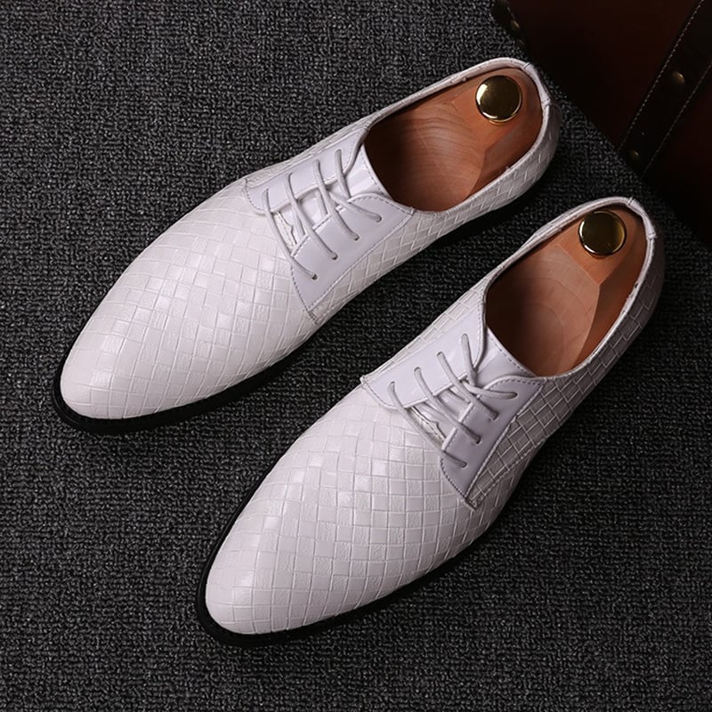 Zapatos ejecutivo casual Pointed Toe Patchpara trabajo a cuadros Faux cuero para hombre