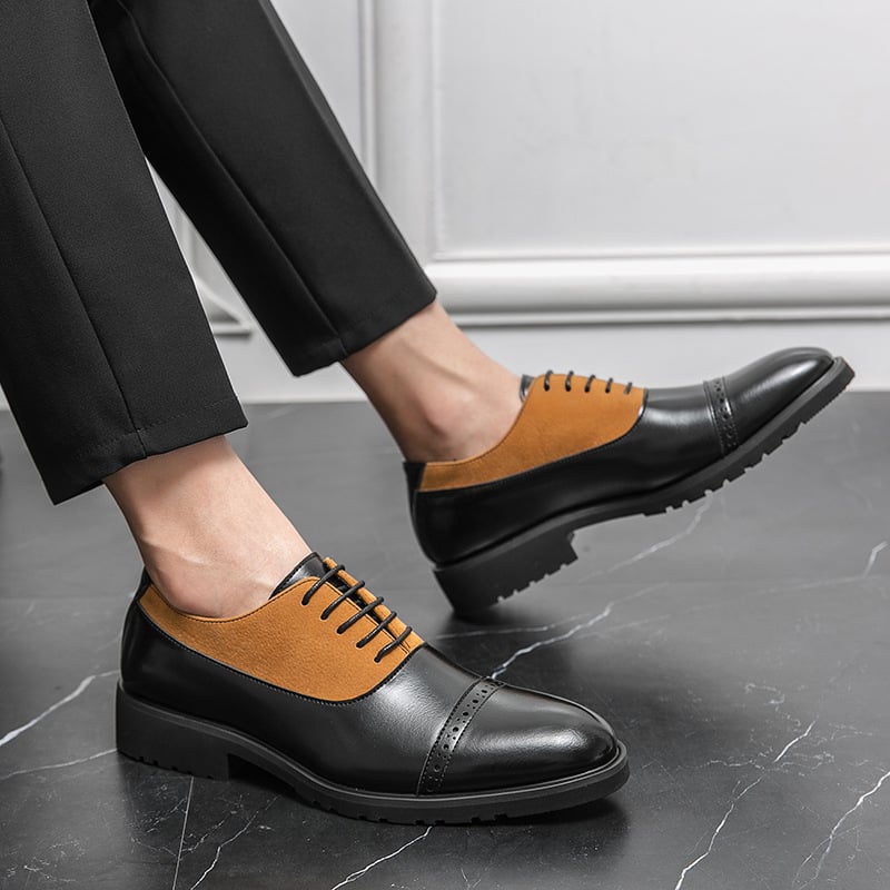 Zapatos Lace-up ejecutivo Pu cuero Handmade Men Derby