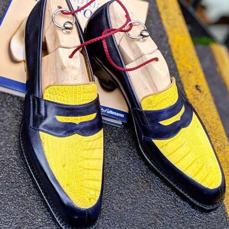 de modaable British Style casual Color Contrast Leather zapatos