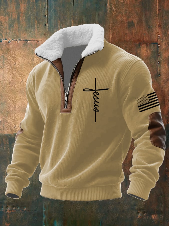 Sudadera casual Faith retro texturizado para hombre