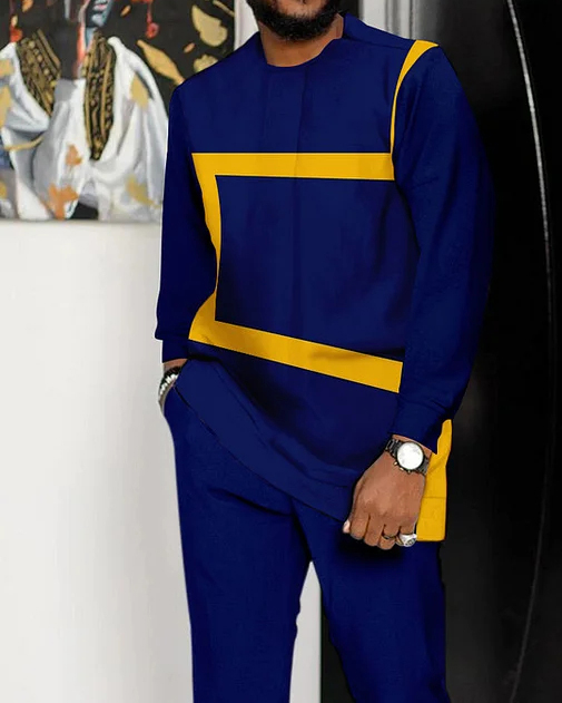 Colorblock estampado de manga larga Sports Walking Suit -311 para hombre