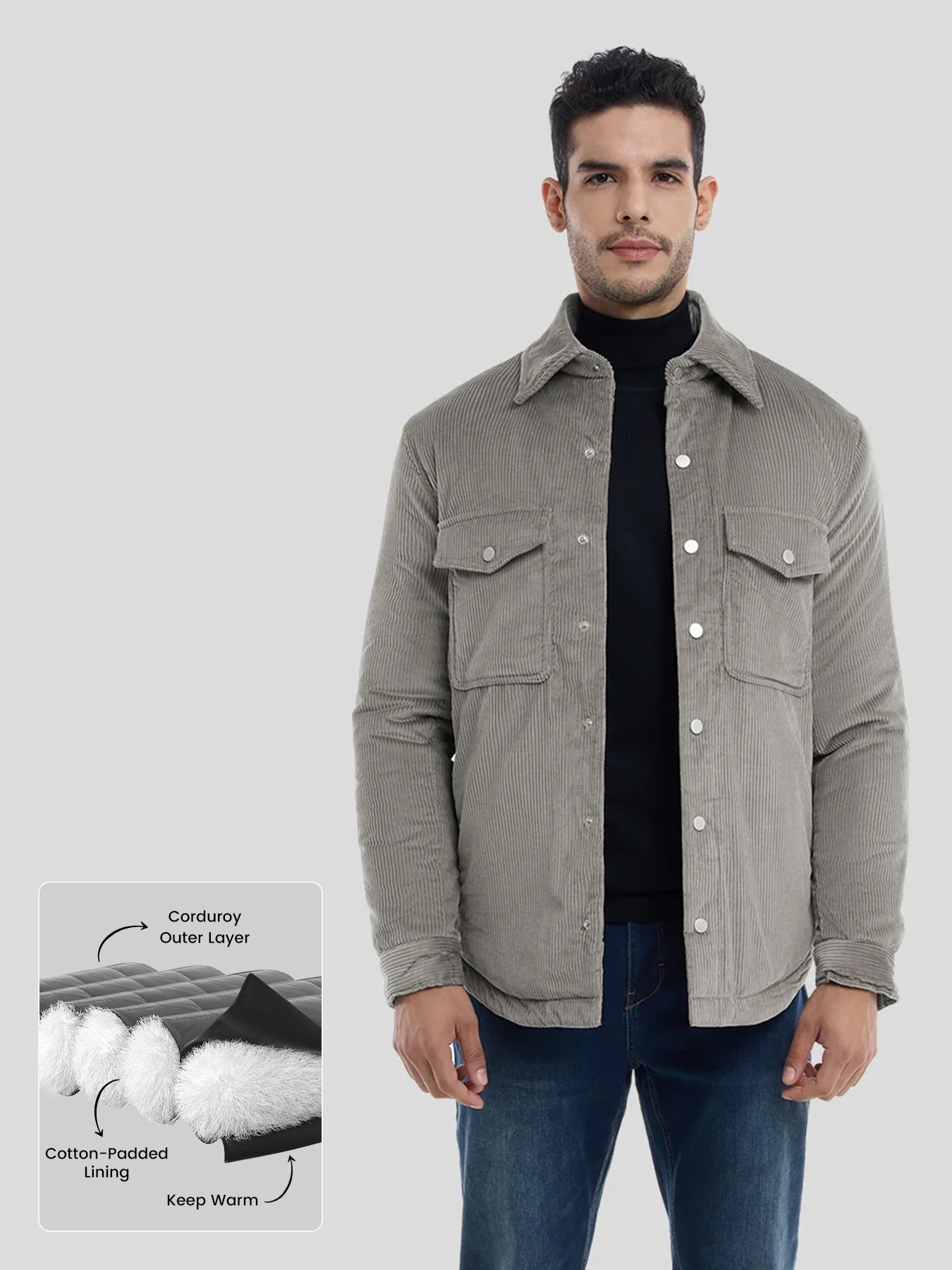 Chaqueta pana Quilted