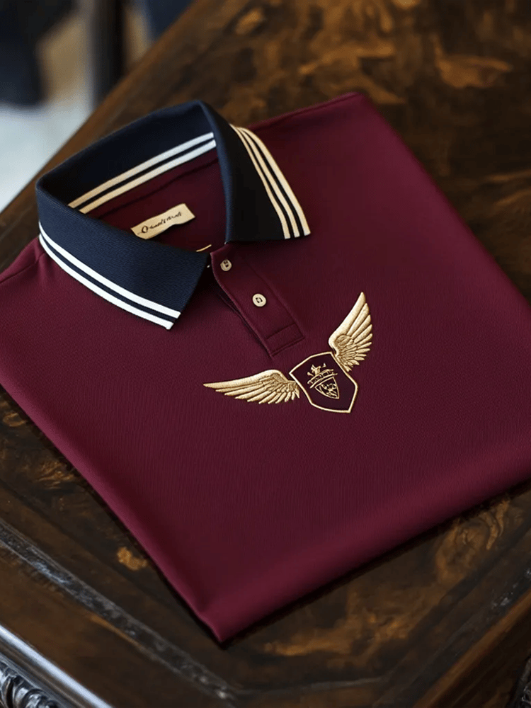 Camisa polo vintage ejecutivo de manga larga para hombre