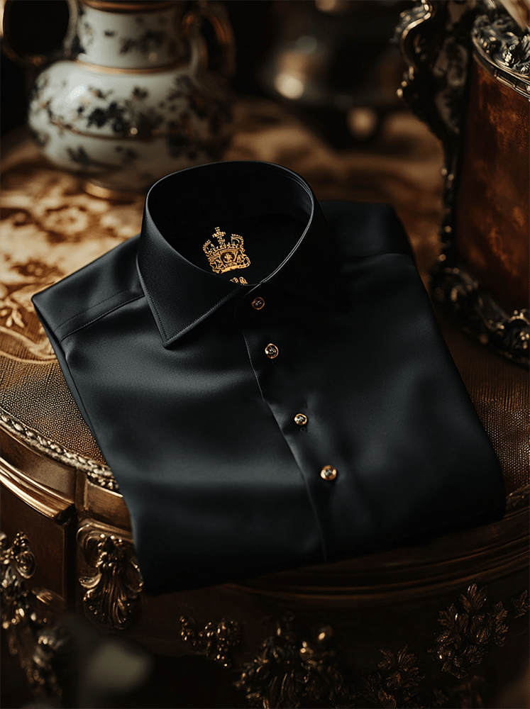 Camisa satén Luxe de manga corta para hombre