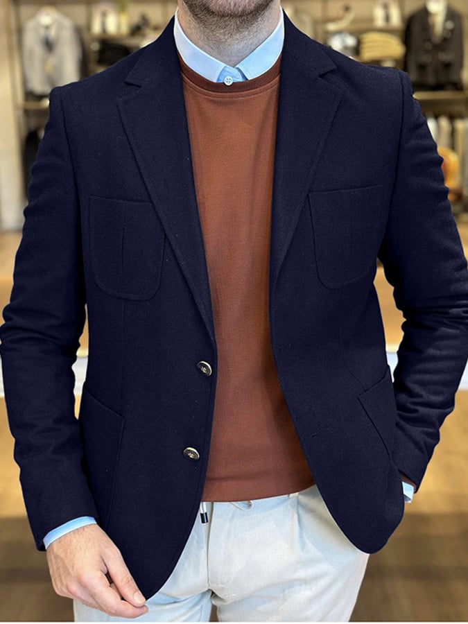 Chaqueta vintage Single Breasted bolsillo Gentleman's ejecutivo Suit para hombre